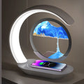 3D Sand Art Table Lamp with Wireless Charger