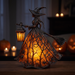 Halloween Witch Table Lamp Spooky Desk Decor Light