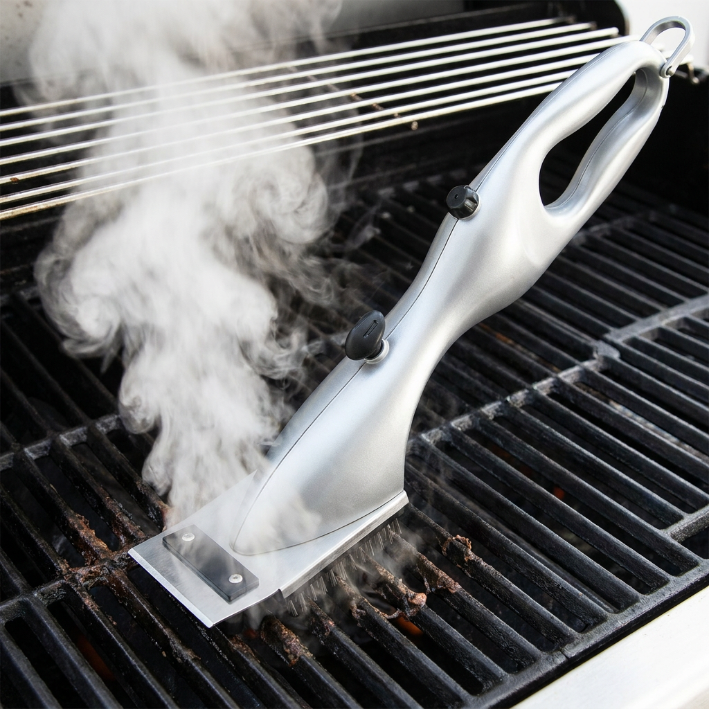 Steam Grill Brush – Stainless Steel BBQ Cleaner with Water Tank (CLAUDE VERSION 3)
