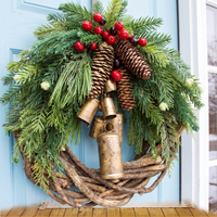 Farmhouse Christmas Wreath, Boho Wreath, Holiday Wreath