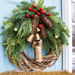 Farmhouse Christmas Wreath, Boho Wreath, Holiday Wreath