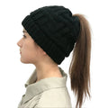 Women Winter Knit Beanie Ponytail Knit Hat