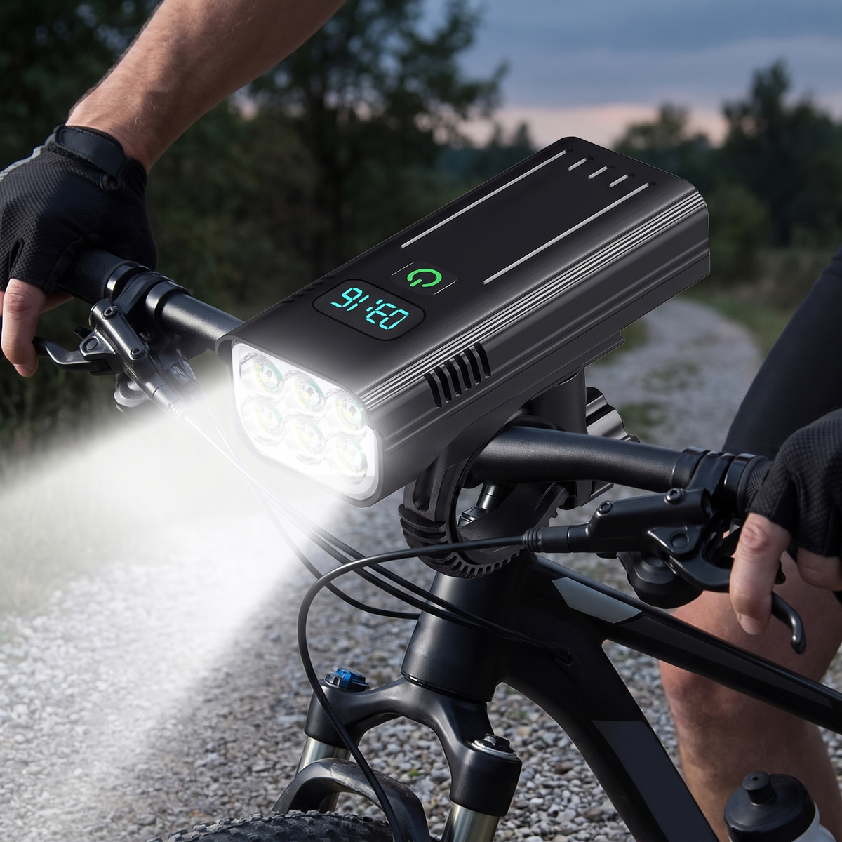 5000 Lumen Bike Light with 12 LEDs & USB-C Rechargeable Battery