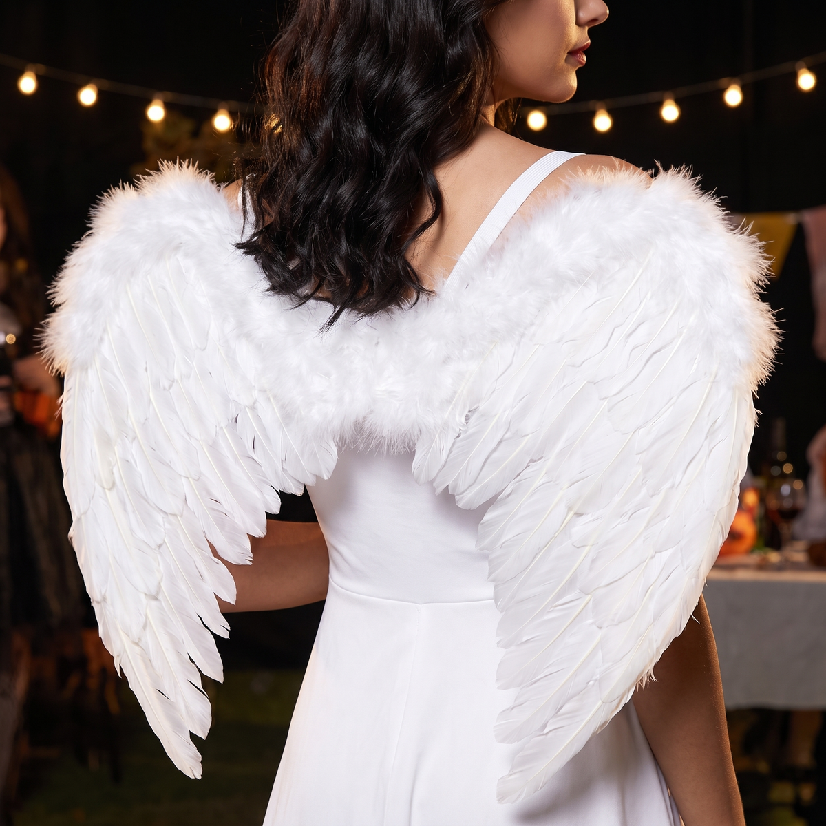 Feathered Angel Wings Costume