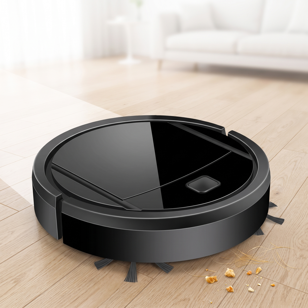Smart robot vacuum cleaner with ultra-quiet cleaning and HEPA filtration