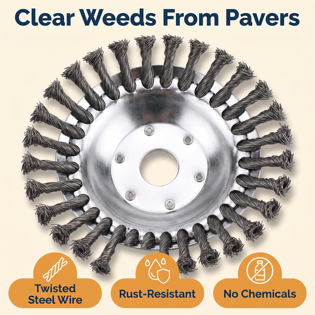 Heavy-Duty Wire Weeding Wheel