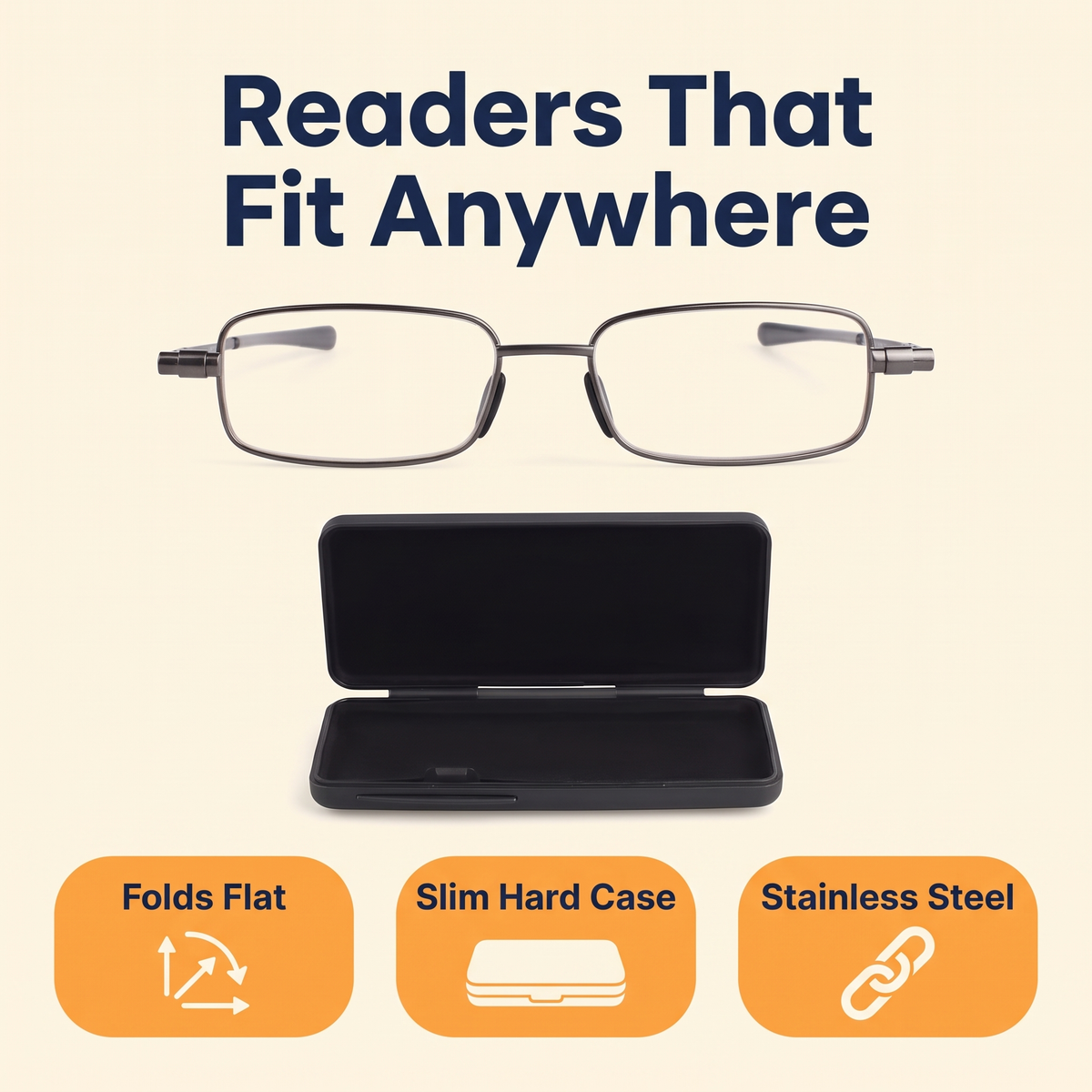Compact Mens & Ladies Folding Reading Glasses