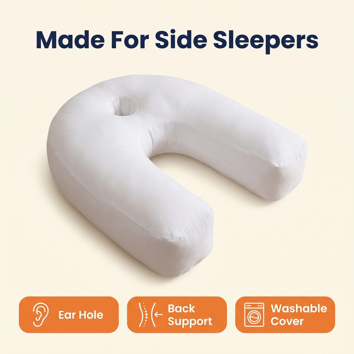 Orthopedic Side Sleeper Pillow With Ear Hole