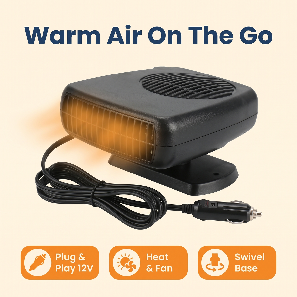 12V Car Heater Fan – 150W/300W Portable Ceramic Auto Heater for Fast Defrost & Heating