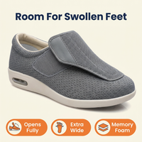 Extra Wide Diabetic Shoes for Swollen Feet – Adjustable Hook-and-Loop Walking Shoes with Memory Foam Insole