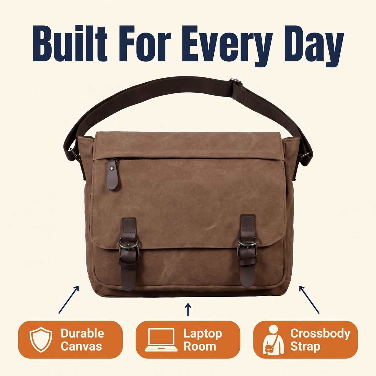 Mens Canvas Satchel Messenger Sling Bag