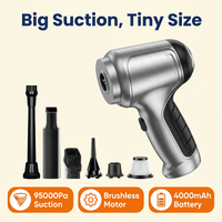 Cordless Car Vacuum Cleaner – 95000Pa Handheld Vacuum & Air Blower with Brushless Motor, 4000mAh USB Rechargeable