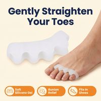Hammer Toe Straightener – Silicone Gel Toe Separator & Splint for Bunion Relief, Aligns Toes Without Surgery