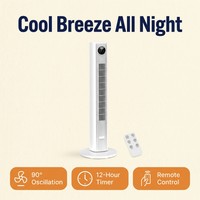 Oscillating Tower Fan with Remote – 35 in Quiet Bedroom Fan with 90° Oscillation, 4 Modes, 12-Hour Timer & LED Display