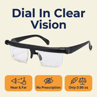 Adjustable Focus Glasses – Dial-Adjust Reading & Distance Eyeglasses, No Prescription Needed, Lightweight