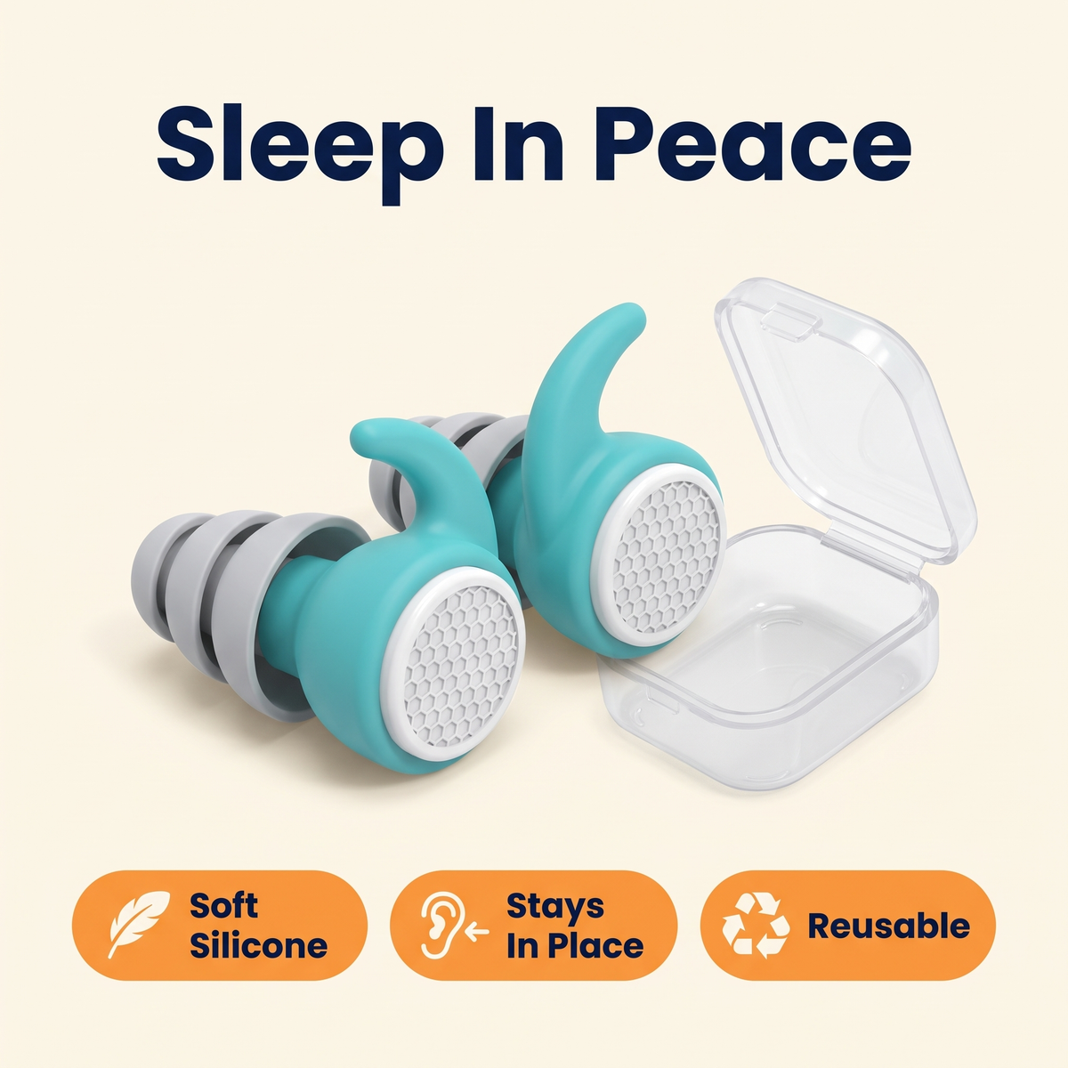 Noise Cancelling Silicone Earplugs for Sleeping