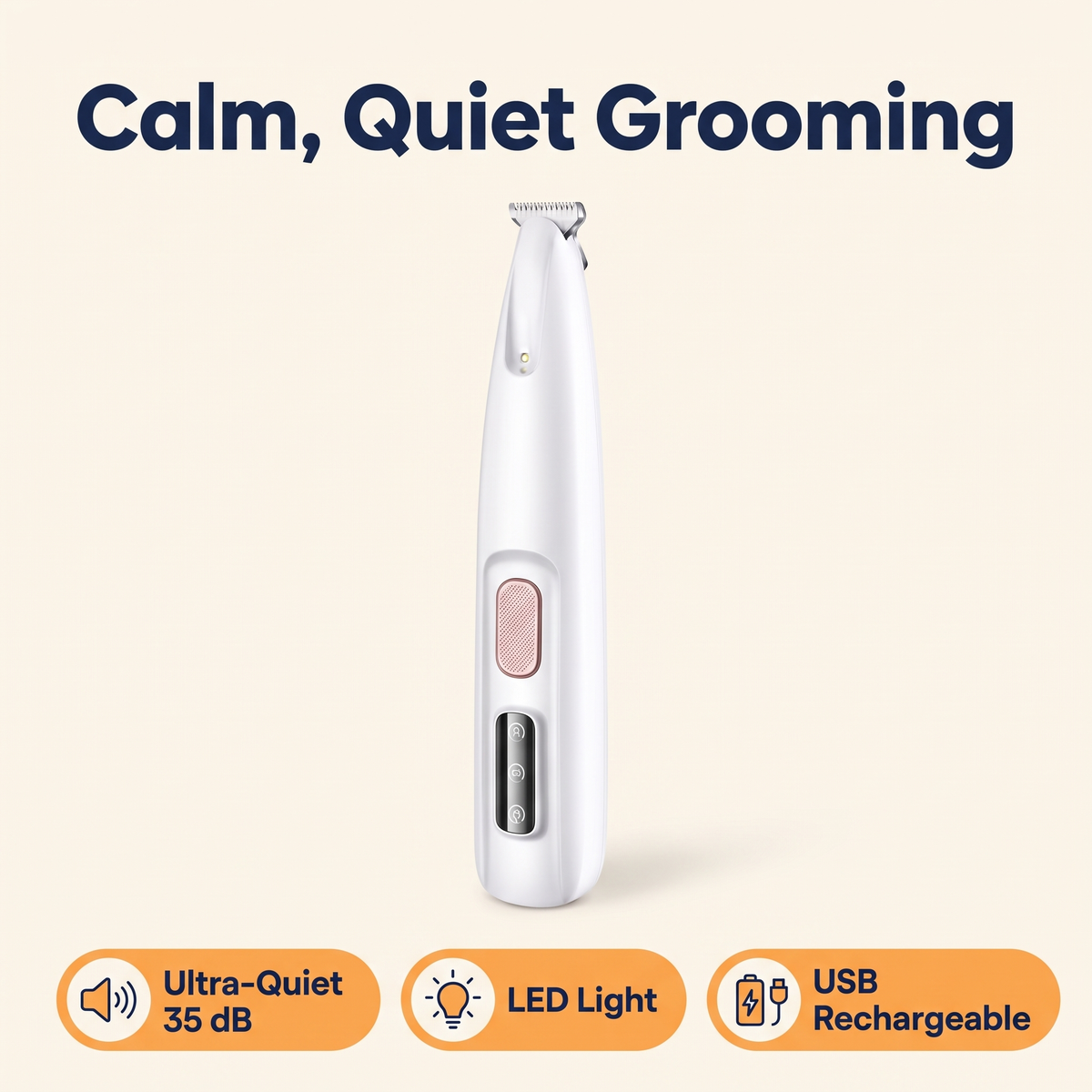 Ultra quiet trimmer for sensitive pet care