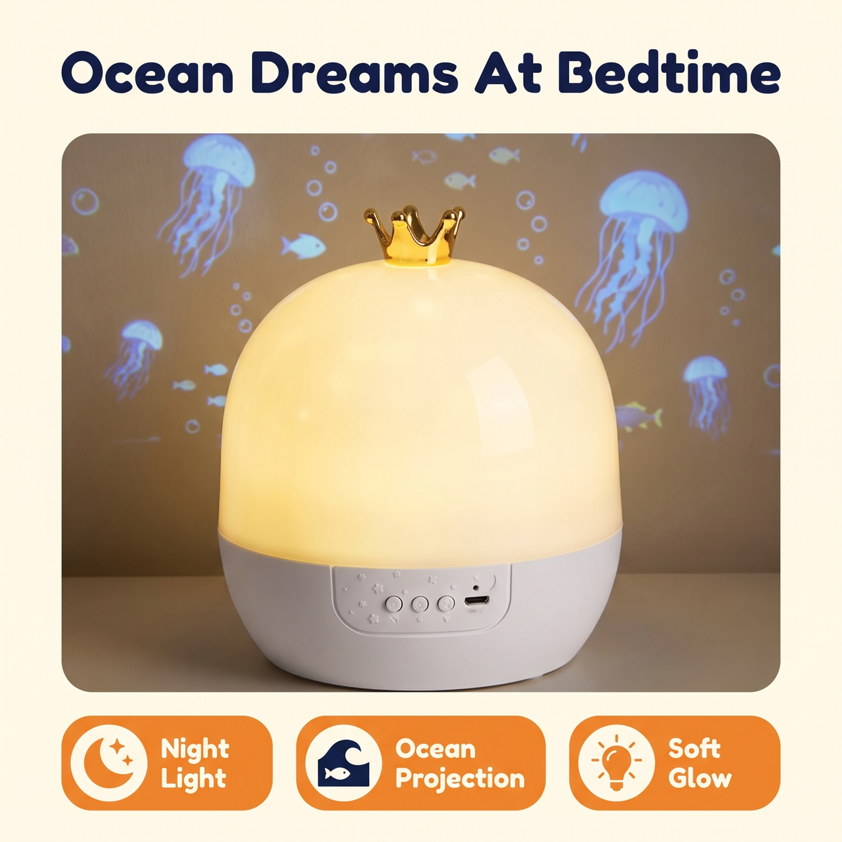 Children’s Night Light and Ocean Projection Lamp