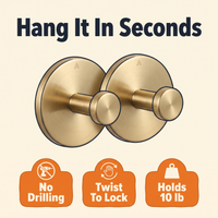 Twist-Lock Suction Cup Wall Hooks