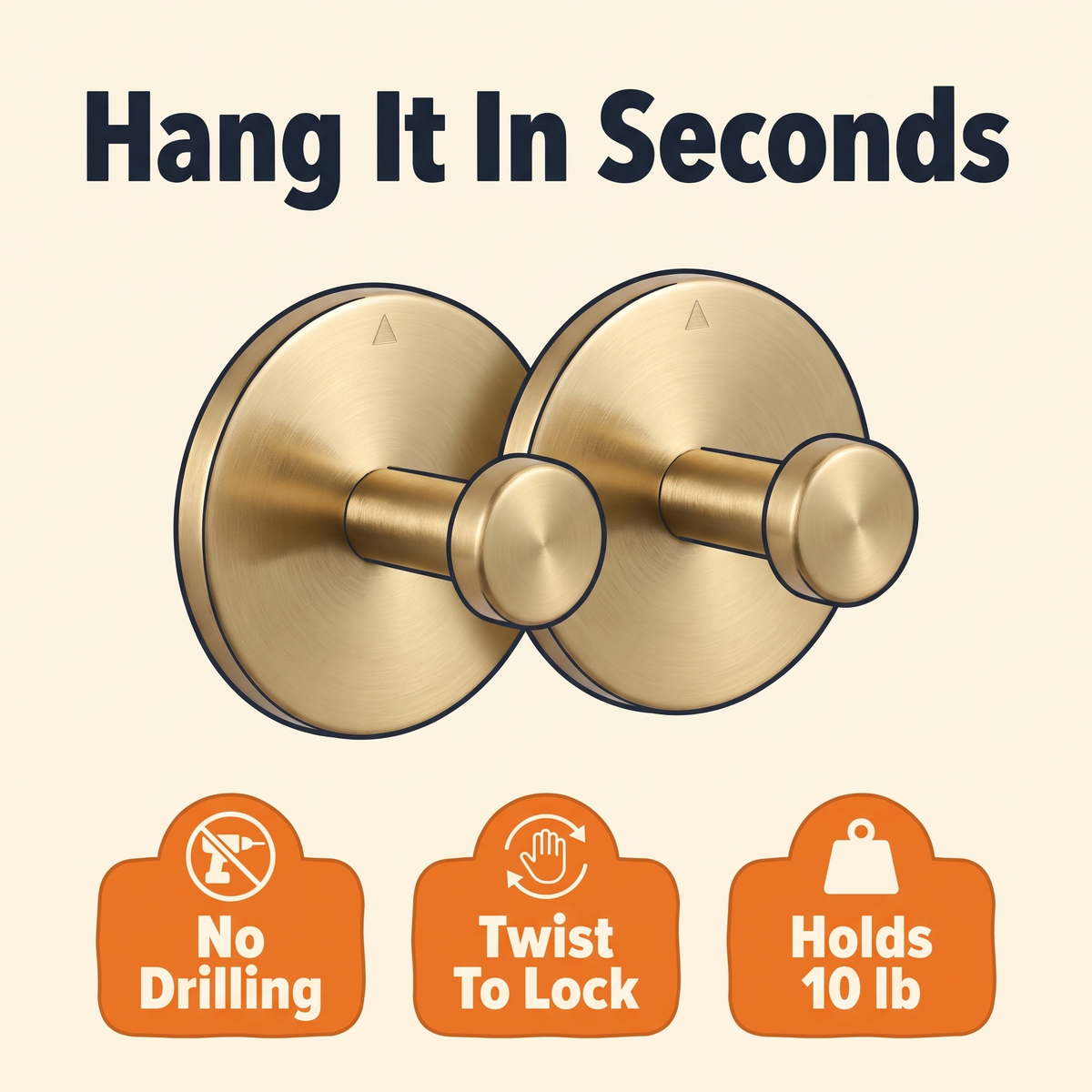 Twist-Lock Suction Cup Wall Hooks
