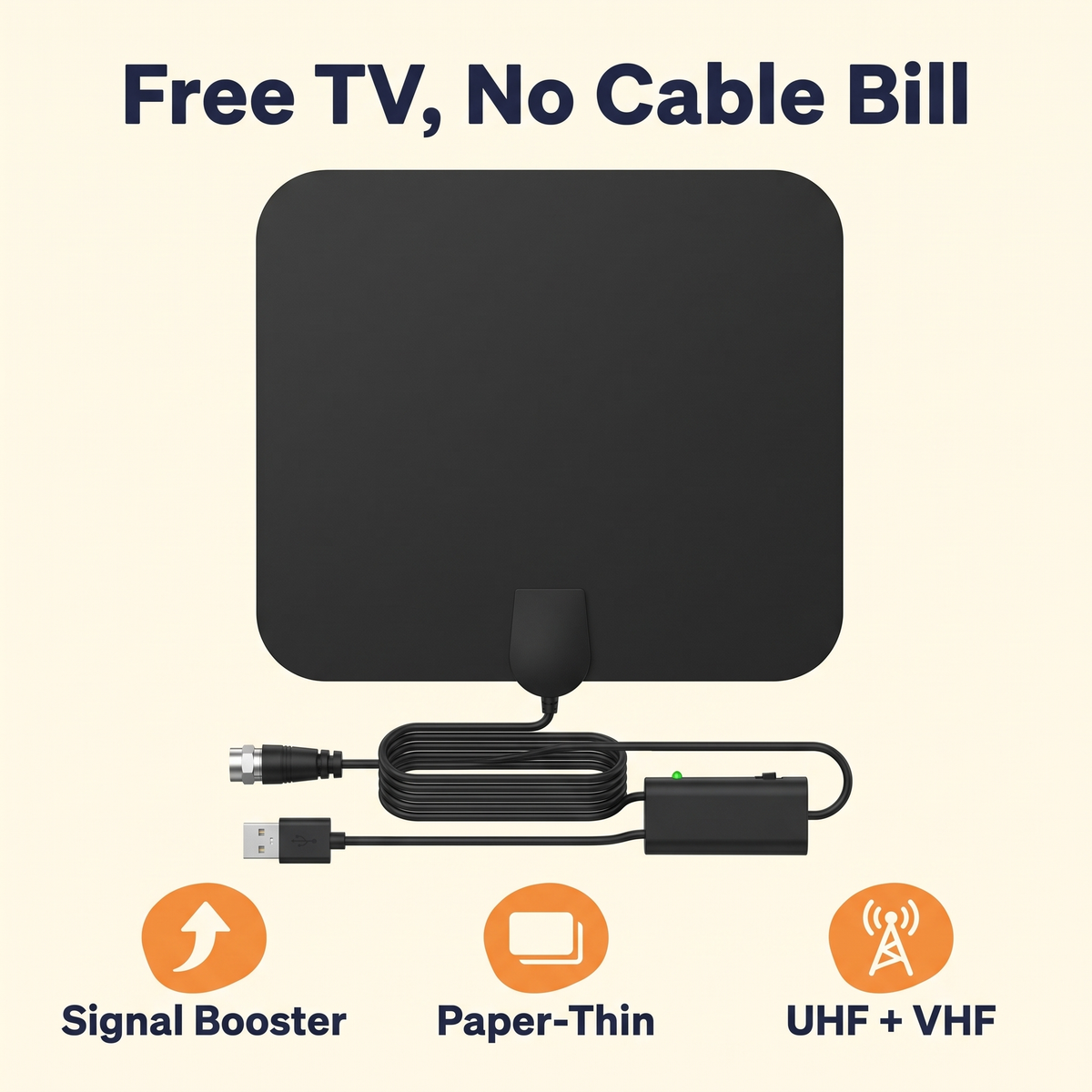 300 Miles Indoor Digital Amplified HDTV Antenna W/ Signal Booster