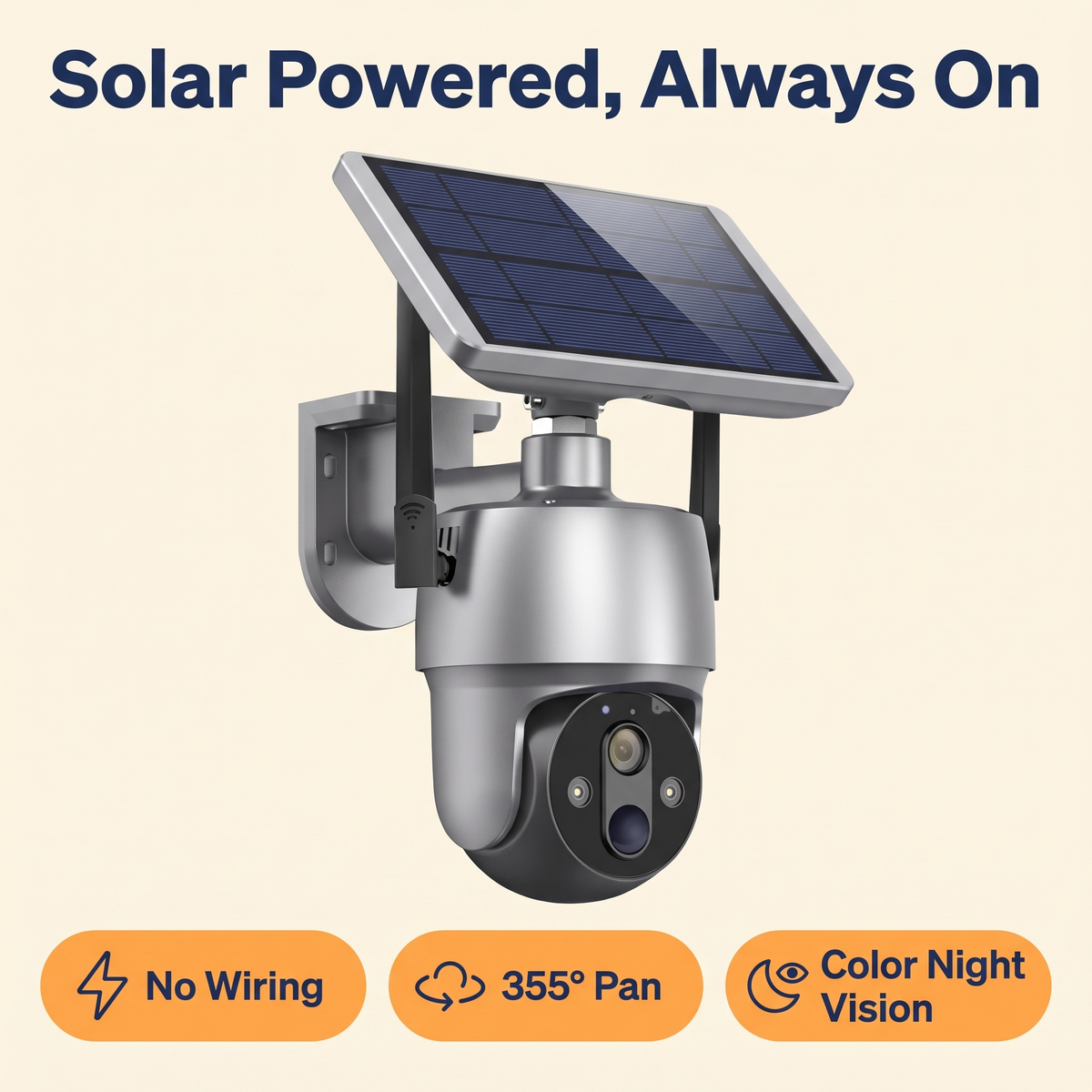Solar-Powered Outdoor Surveillance Camera