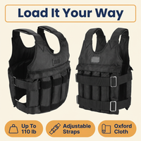 Adjustable Weighted Vest – Holds Up to 110 lb, Oxford Cloth Workout Vest for Strength Training (Weights Not Included)