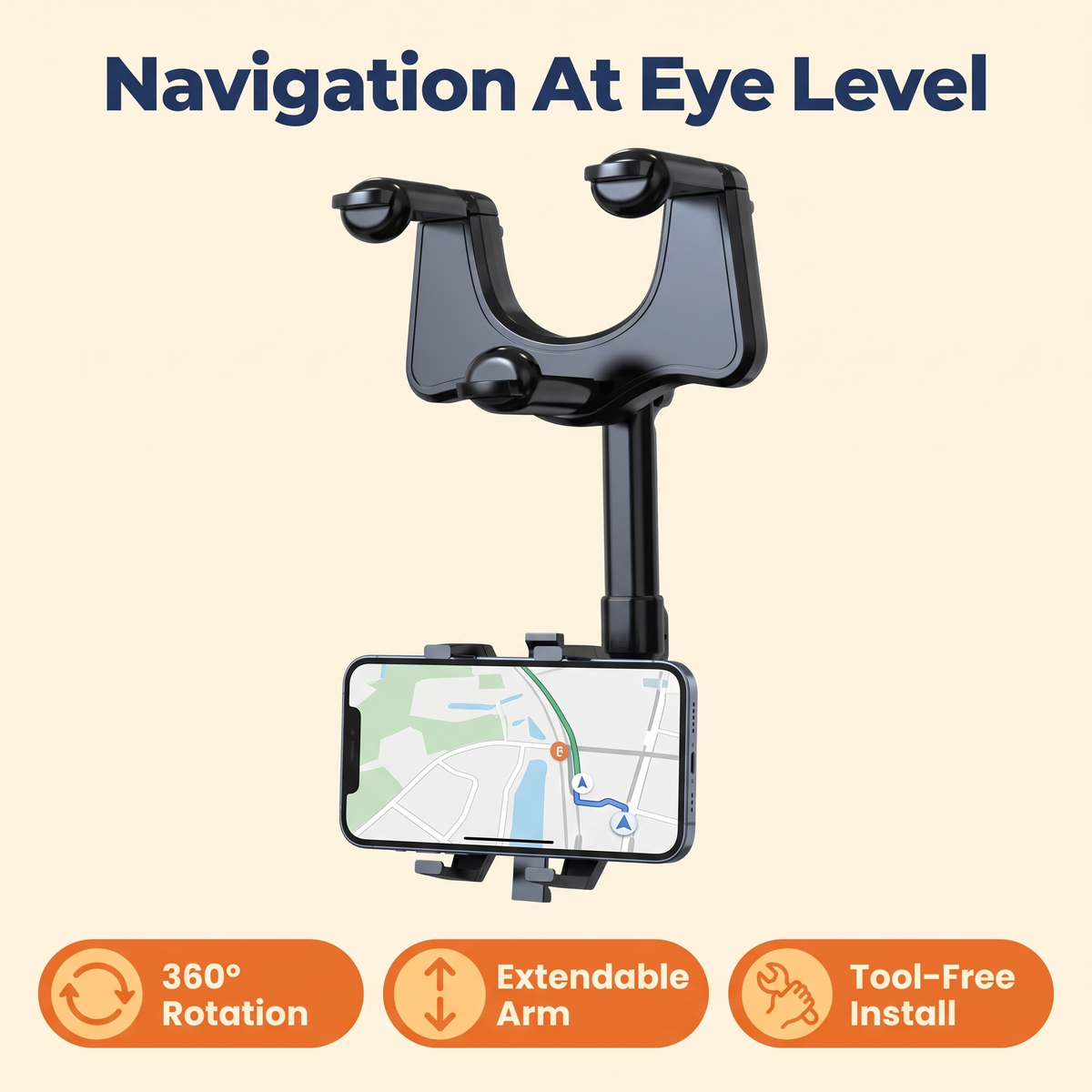Rotatable and Retractable Car Phone Holder
