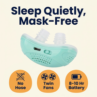 Micro CPAP Anti-Snoring Device – Mask-Free Electric Nose Device for Sleep Apnea & Travel, Rechargeable with Twin Fans