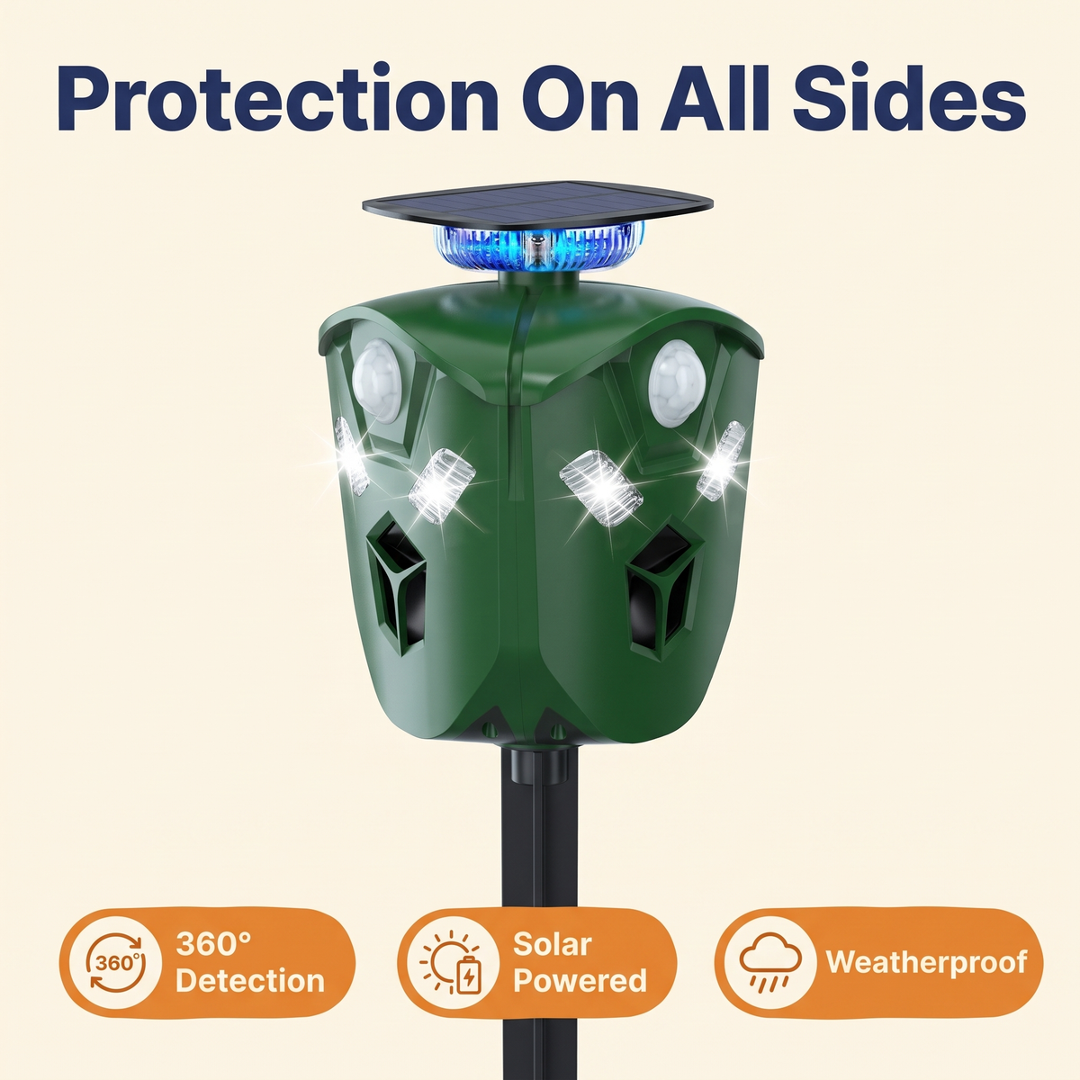 360° Solar Ultrasonic Animal Repeller