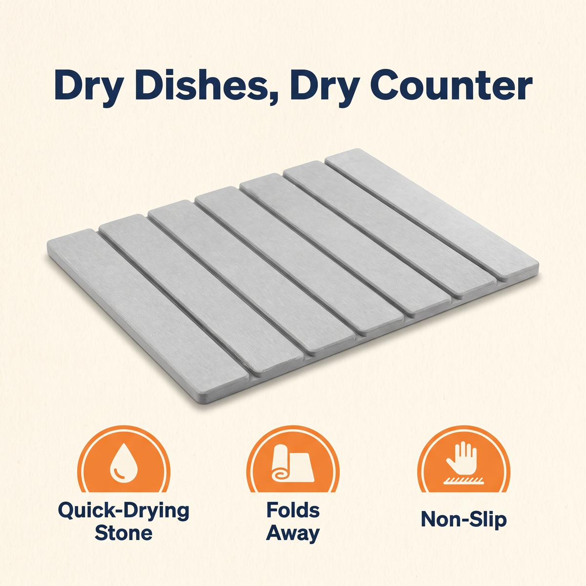 Foldable Diatomite Stone Dish Drying Mat