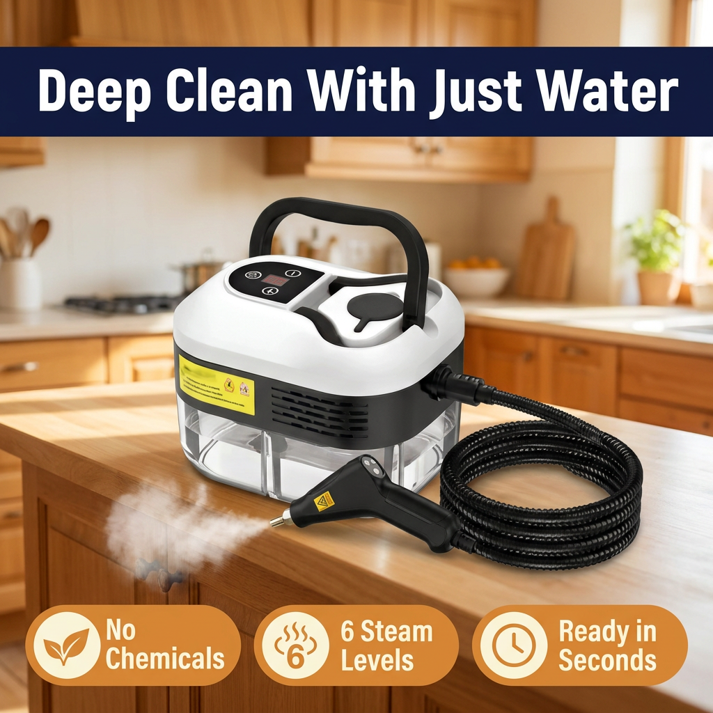 Portable Steam Cleaner with Spray Gun – 6 Steam Levels, 1200 ml Tank (CLAUDE VERSION 3)