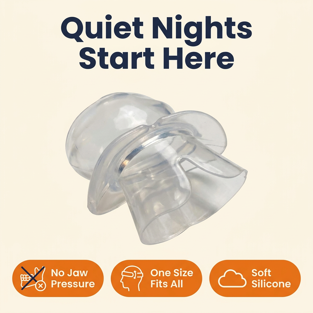 Tongue Stabilizing Device – Soft Silicone Anti-Snoring Tongue Retainer, One Size, No Molding Needed