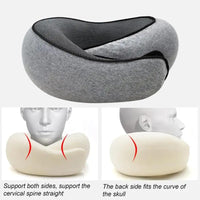 Ergonomic Travel Neck Pillow – Memory Foam Support for Airplane & Car