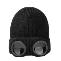 Unisex Goggles Winter Hat Knitted Beanie
