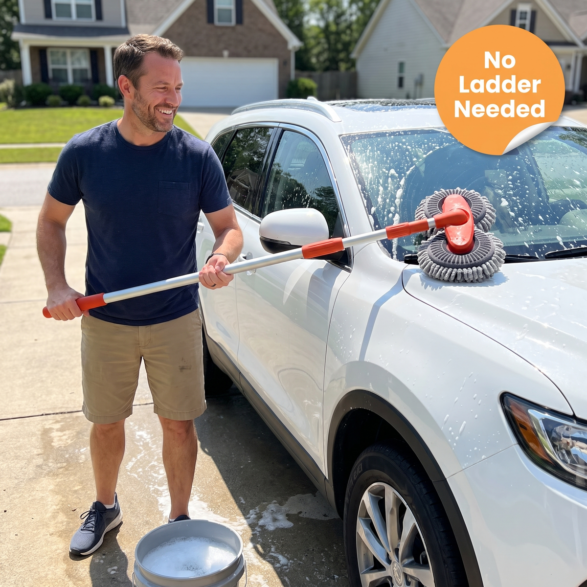Car Wash Brush with Rotating Head