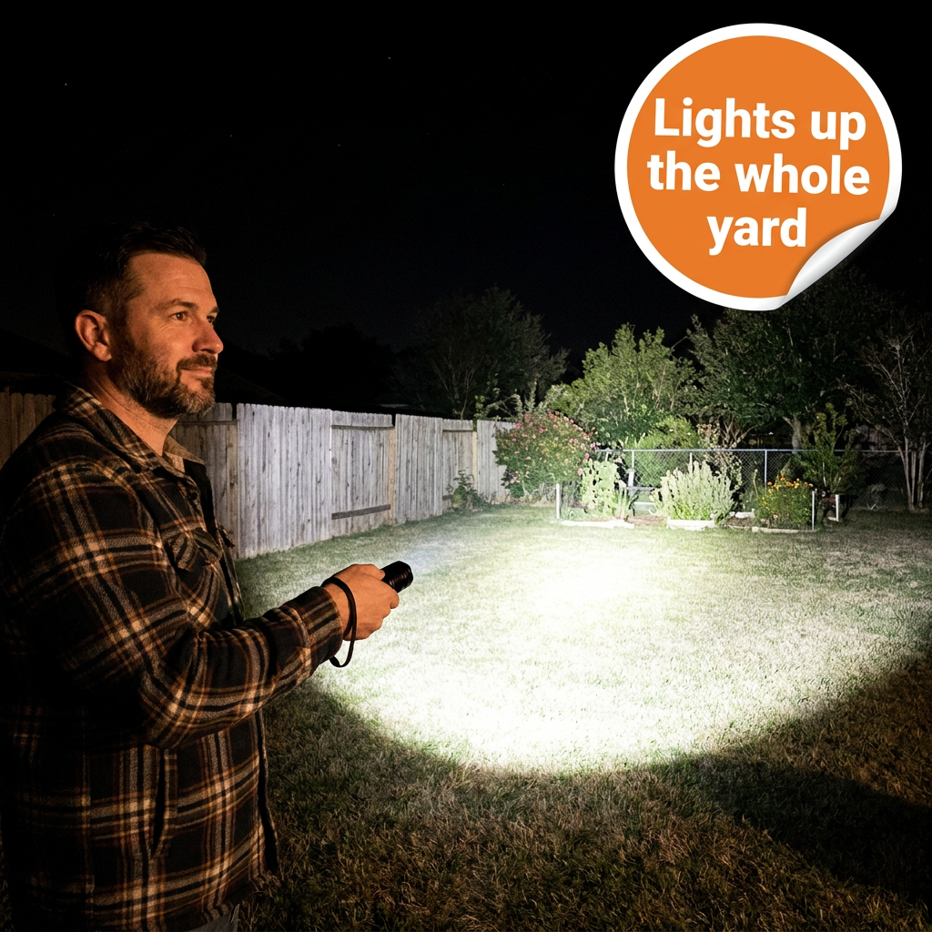 Rechargeable Tactical LED Flashlight – Super Bright XHP50 Zoom Flashlight with 5 Modes, USB Charging & Water-Resistant Aluminum Body
