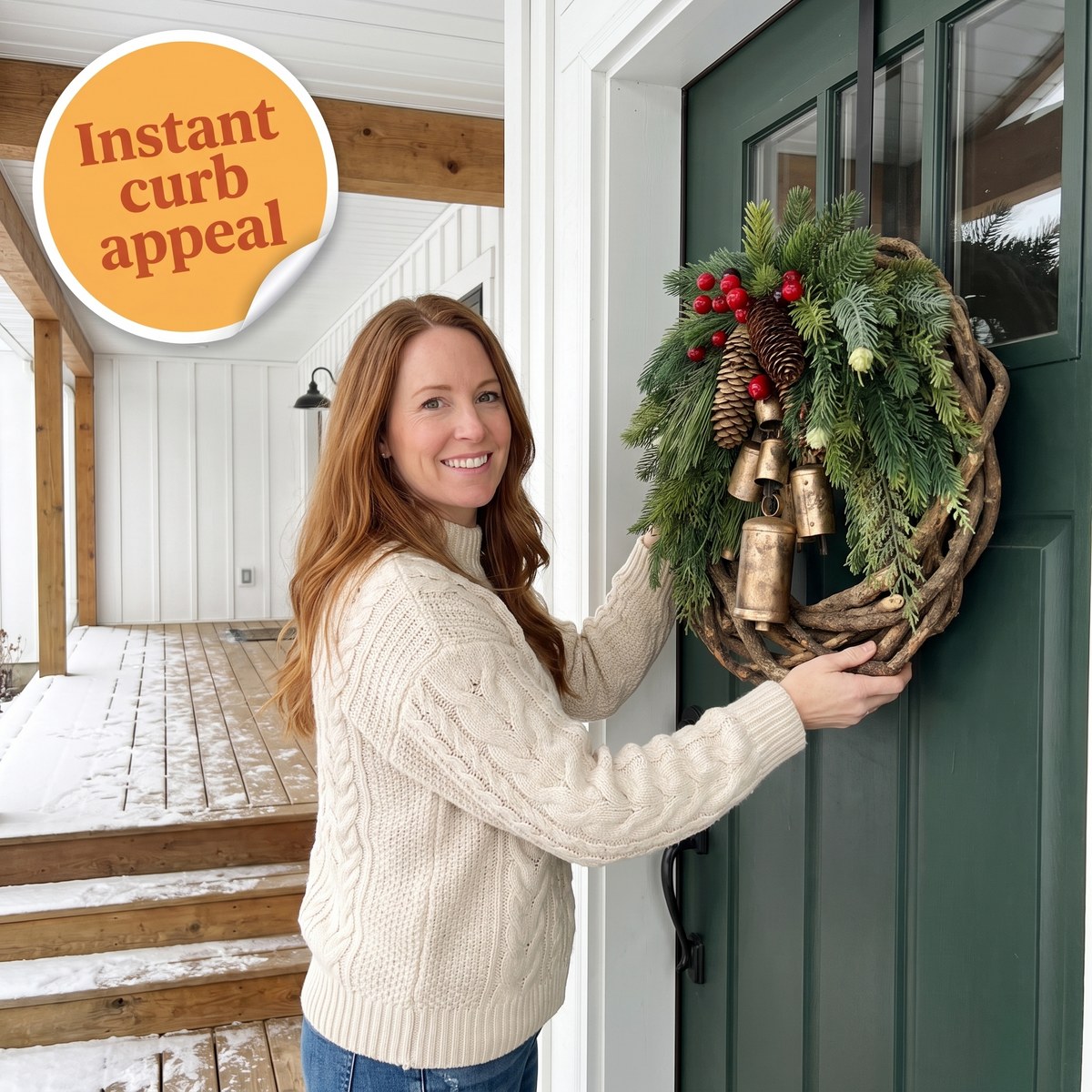 Farmhouse Christmas Wreath, Boho Wreath, Holiday Wreath
