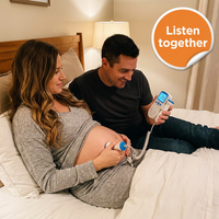 Fetal Doppler Heart Rate Monitor – Home Baby Heartbeat Listener with 3 MHz Probe, Speaker & Backlit LCD