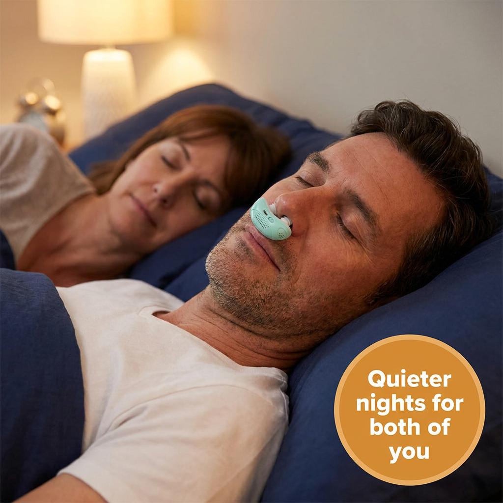 Micro CPAP Anti-Snoring Device – Mask-Free Electric Nose Device for Sleep Apnea & Travel, Rechargeable with Twin Fans