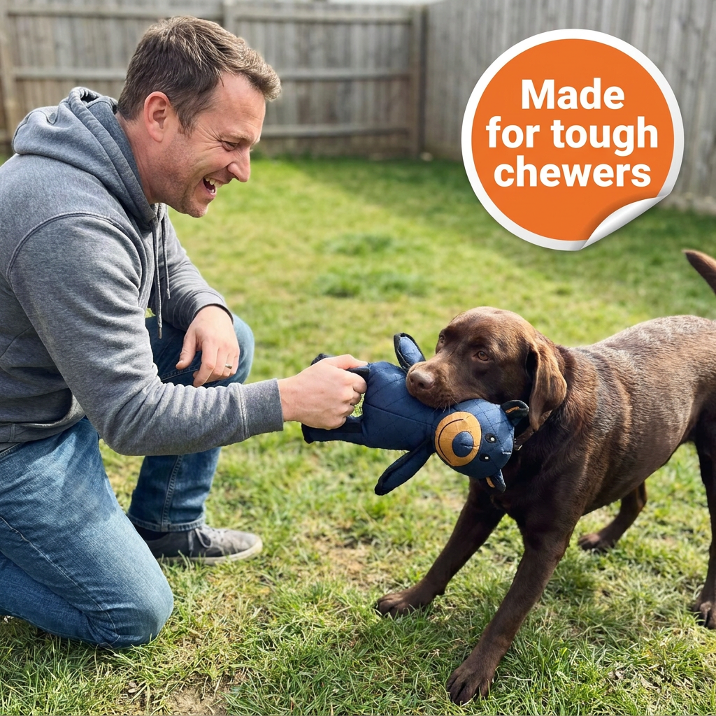 Durable Dog Chew Toy for Heavy Chewers – Tough Bear & Crocodile Toys with Tear-Resistant Stitching, Machine Washable