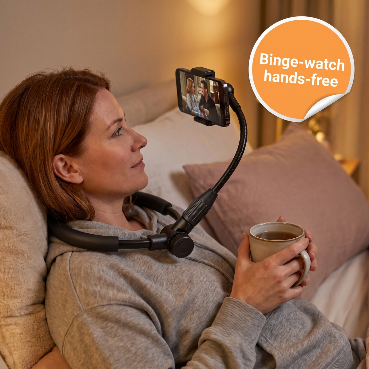 Adjustable Cell Phone Holder For Desk Bed And Mattress