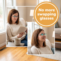 Progressive Multifocal Reading Glasses – Near, Middle & Far Vision, Light-Adaptive Blue Light Blocking Lenses