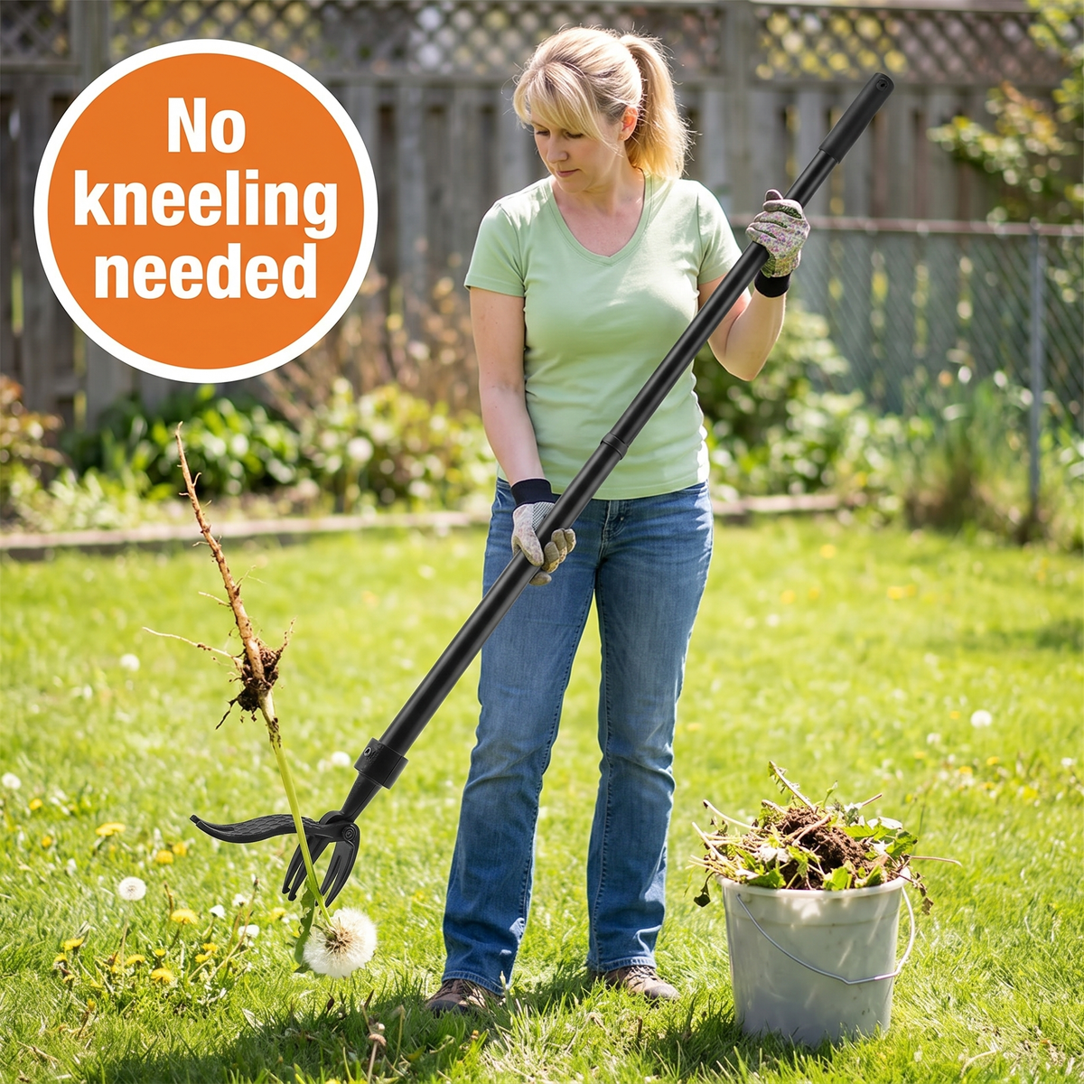 Stainless Steel Adjustable Long Handle Detachable Weed Puller