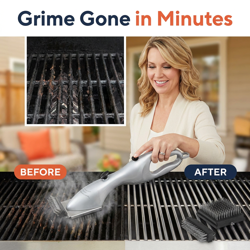 Steam Grill Brush – Stainless Steel BBQ Cleaner with Water Tank (CLAUDE VERSION 2)