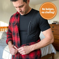 Concealed Carry Holster T-Shirt – Compression Undershirt with 2 Side Holster Pockets, Moisture-Wicking