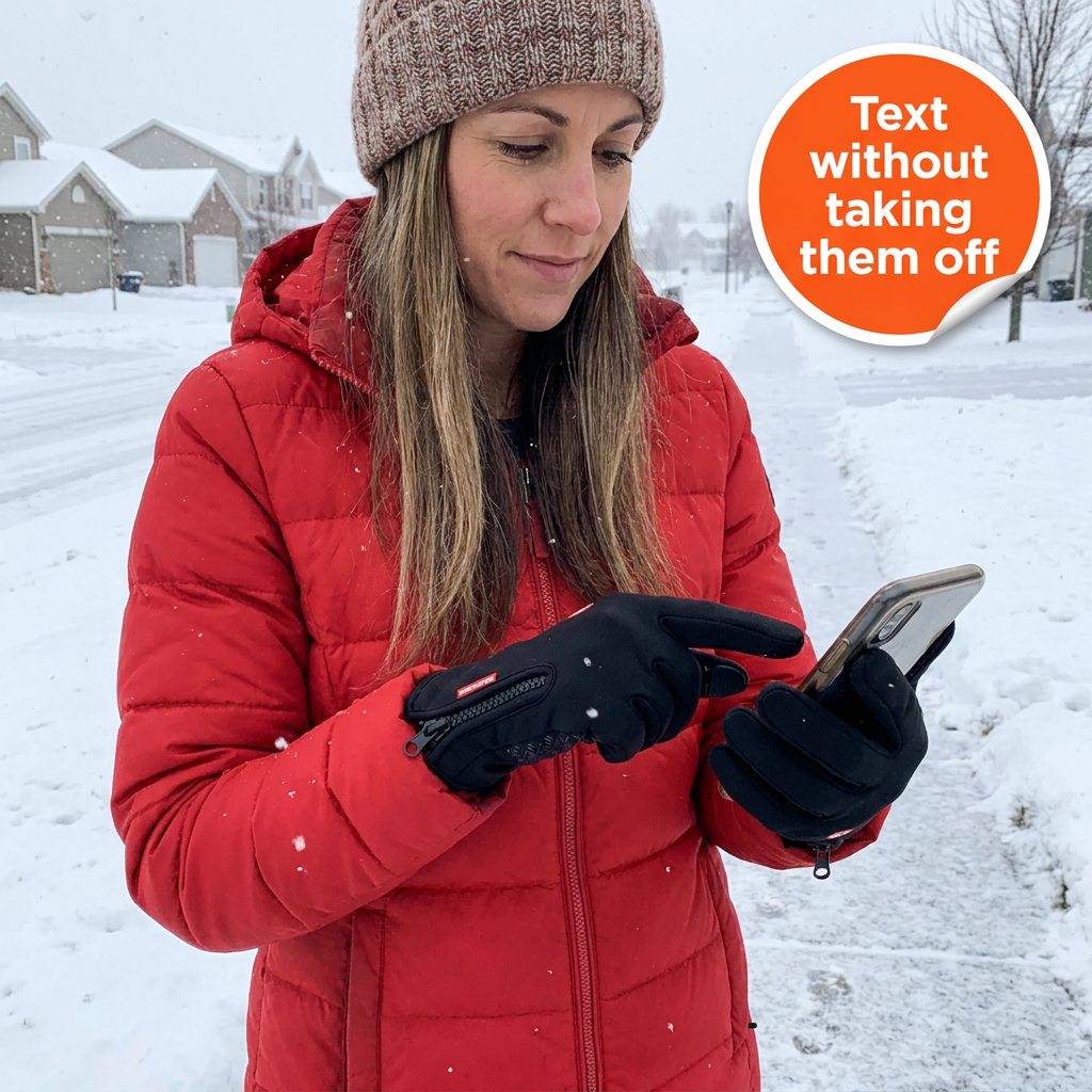 Thermal Touchscreen Winter Gloves – Windproof, Waterproof Fleece-Lined Gloves for Cycling, Skiing & Driving, Men & Women