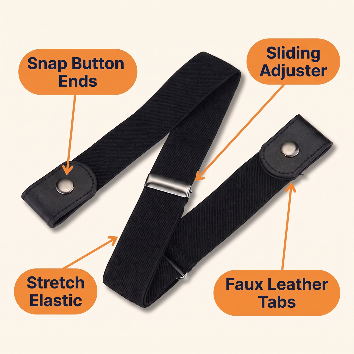 Adjustable Elastic Invisible No Buckle Belt