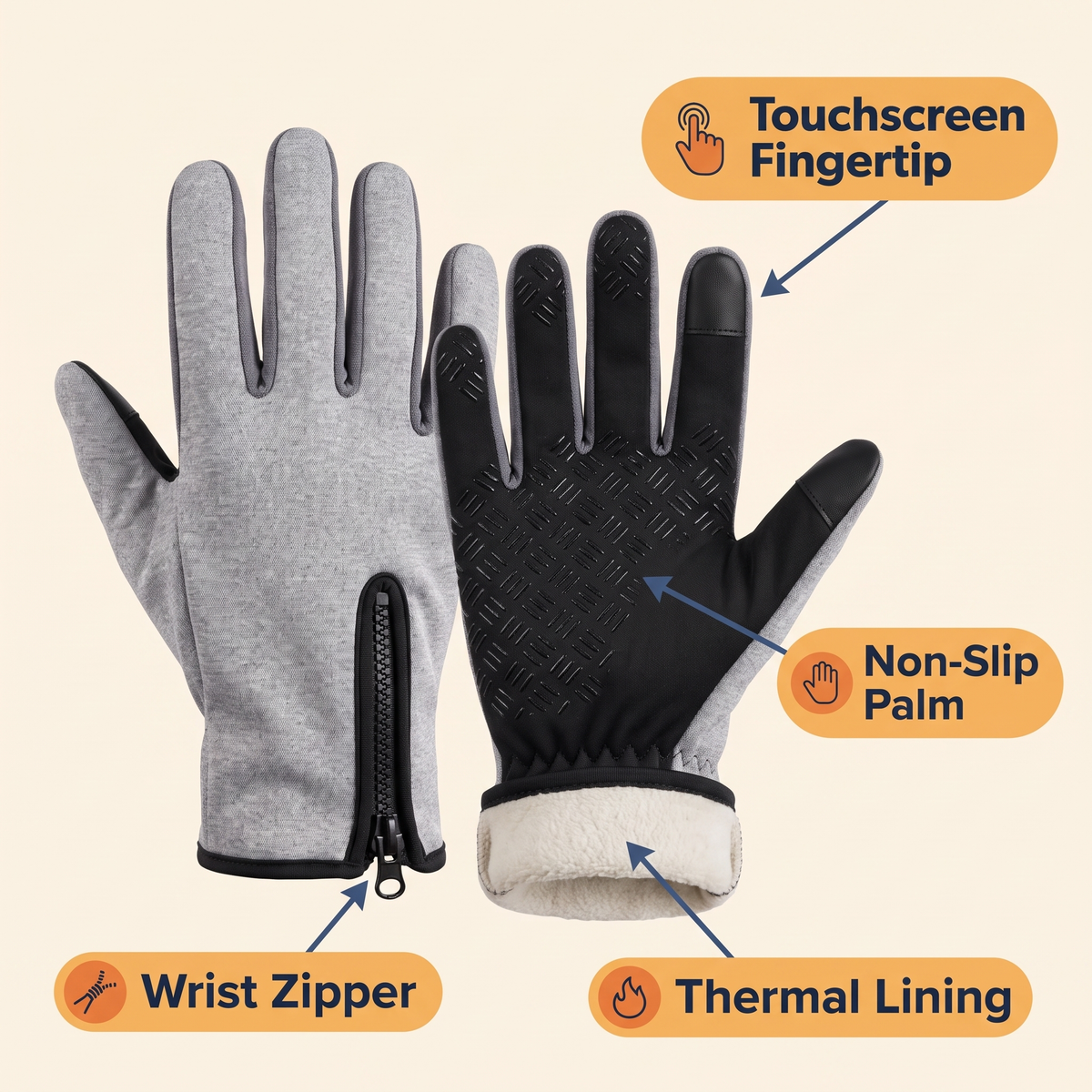 Unisex Heated Winter Sports Thermal Hand Gloves