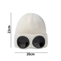 Unisex Goggles Winter Hat Knitted Beanie